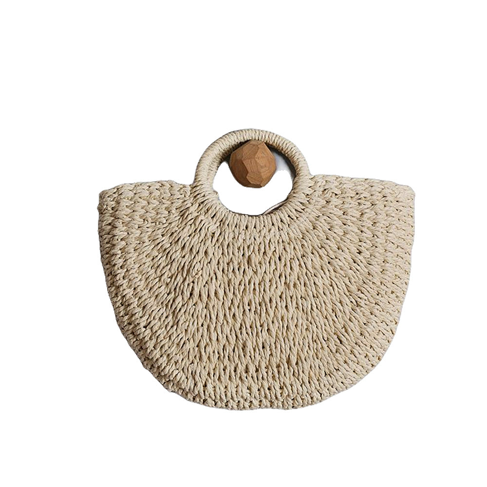 Handcrafted basket bag with round handles Bowlift