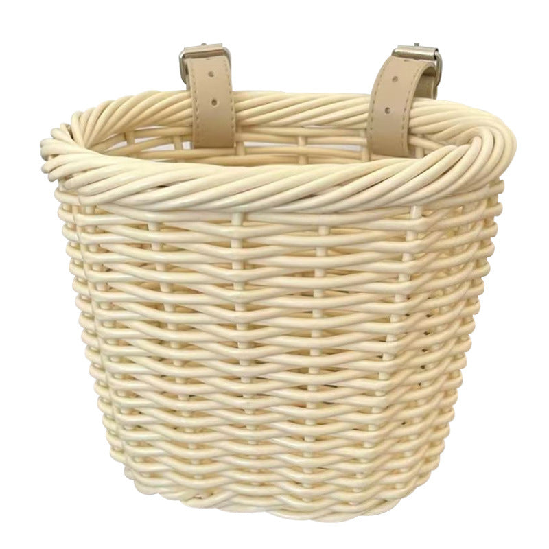 Unisex storage basket with elegant leather handles Bowlift