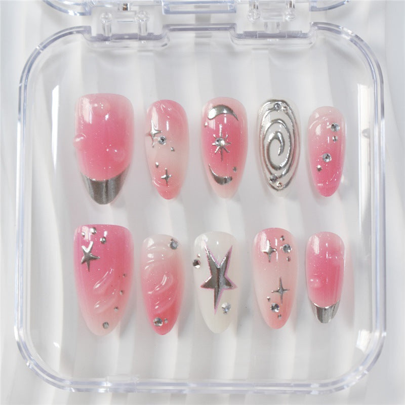 Decorative Star and Swirl Nail Art Bowlift