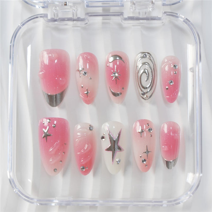 Decorative Star and Swirl Nail Art Bowlift
