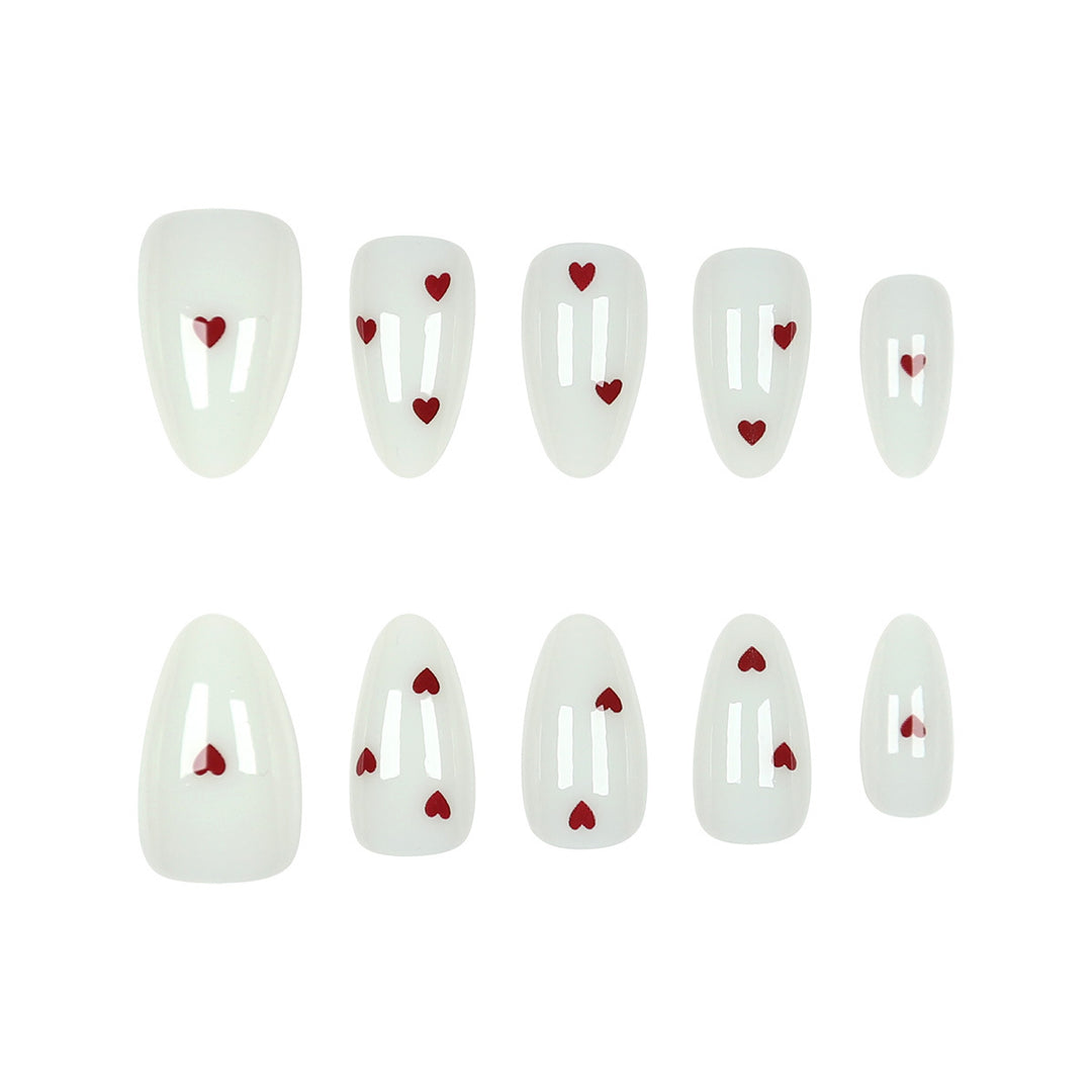 Heart-Embellished Press-On Nails Bowlift