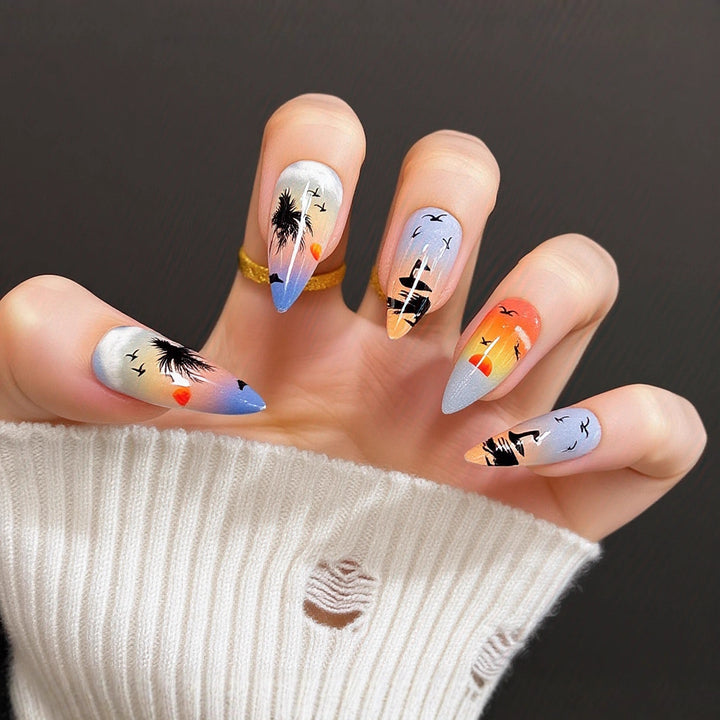 Nail set with elegant glitter design Bowlift