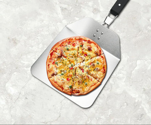 heavy-duty square-edge stainless steel pizza shovel with folding riveted handle Bowlift