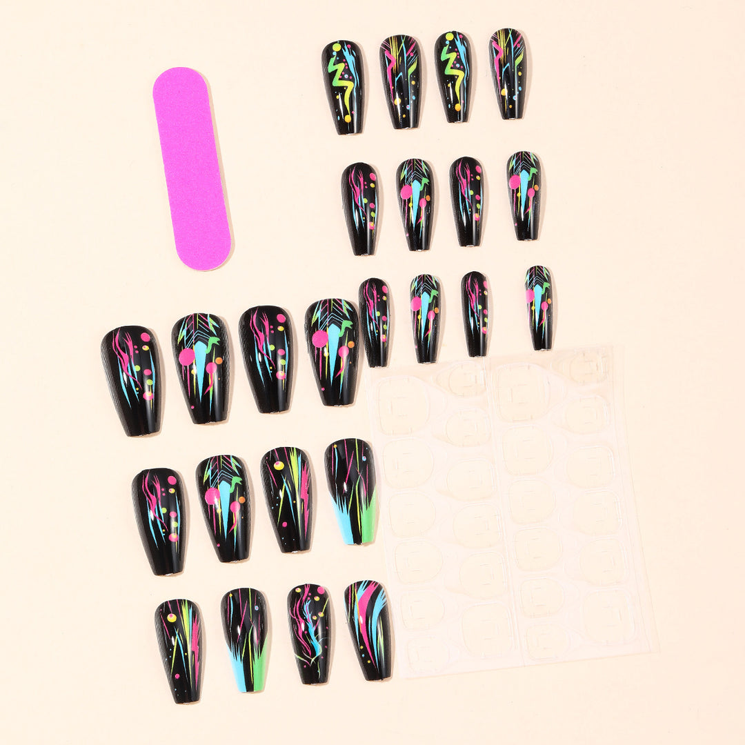 Neon Abstract Artistic Nail Art Extensions Bowlift