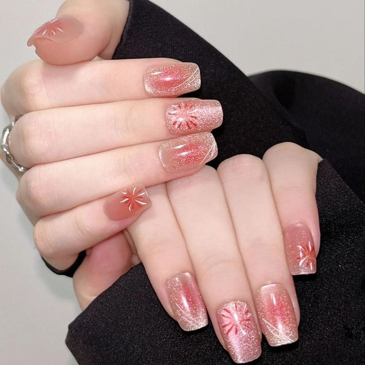 Premium Floral Press-On Nail Collection Bowlift