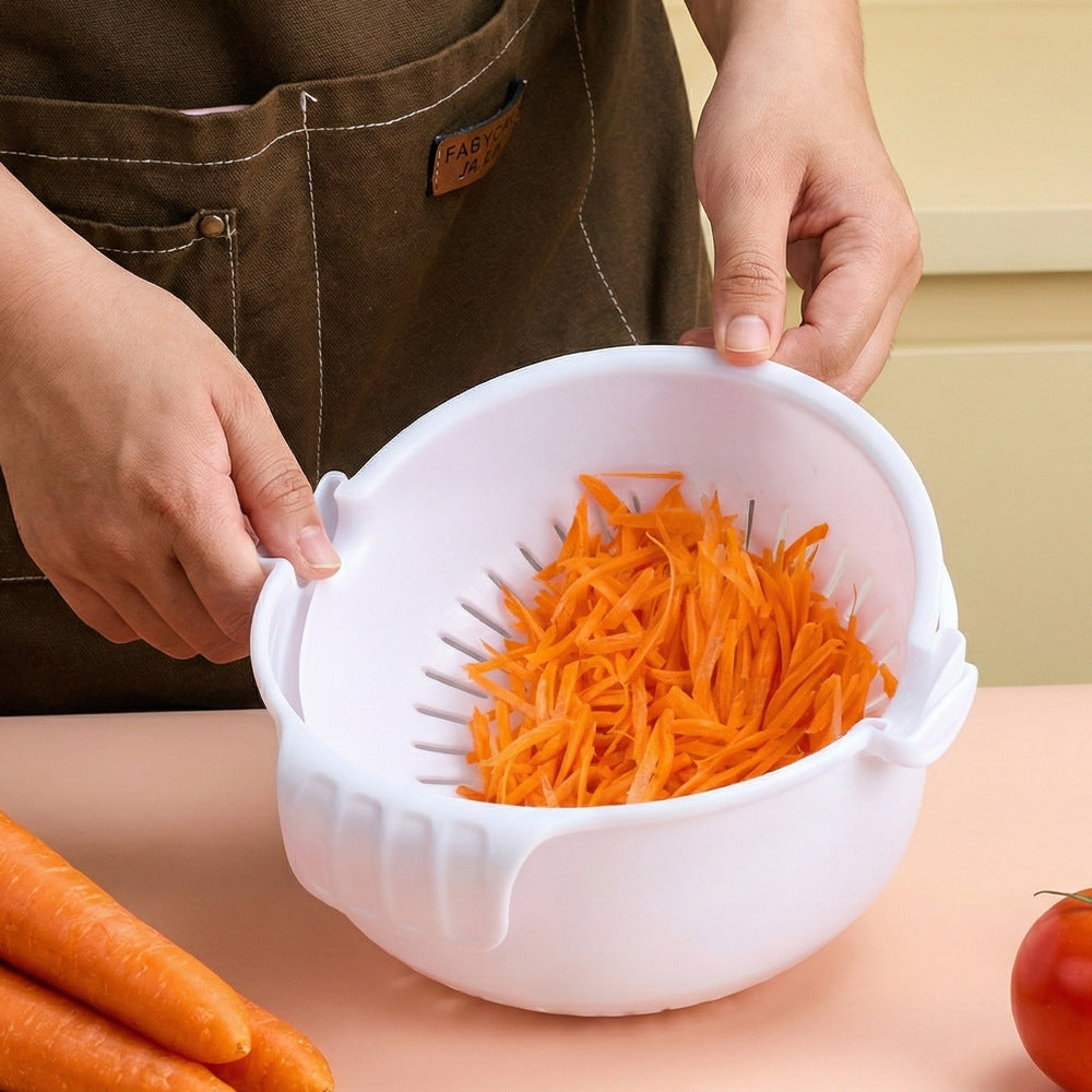 Multifunctional vegetable slicer with integrated cutting attachments Bowlift