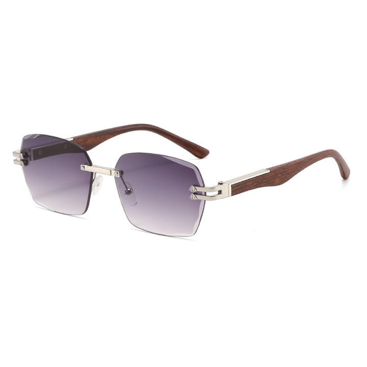Men's Elegant Square Sunglasses with Wooden Temples Bowlift