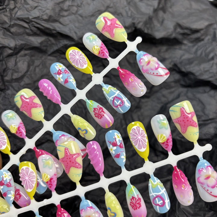 Artistic Themed Press-On Nail Tips Bowlift