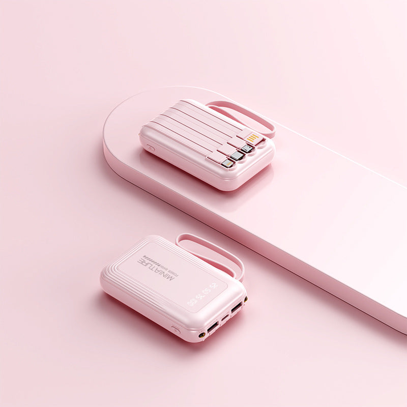 Practical power bank with wireless fast charging function and integrated cable system Bowlift