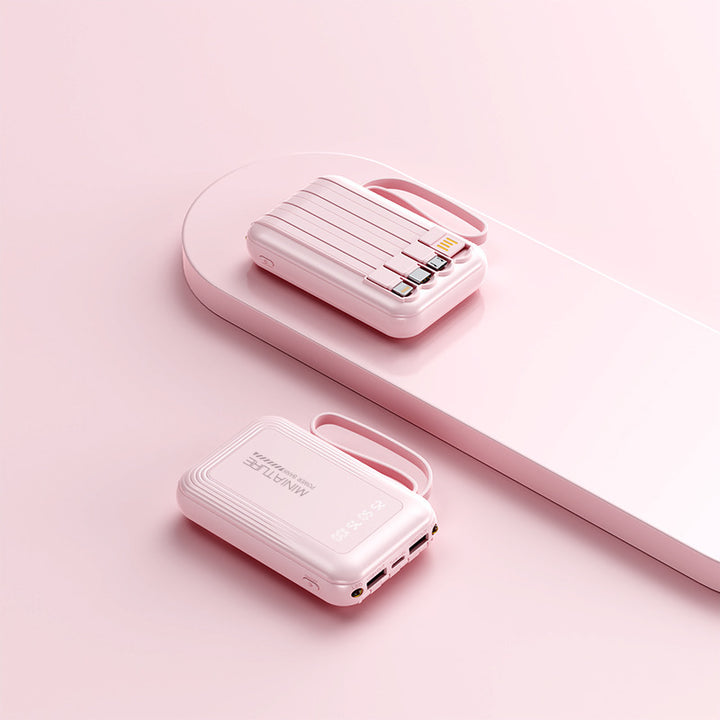 Practical power bank with wireless fast charging function and integrated cable system Bowlift