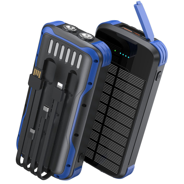 Portable solar power bank with multifunctional charging ports Bowlift