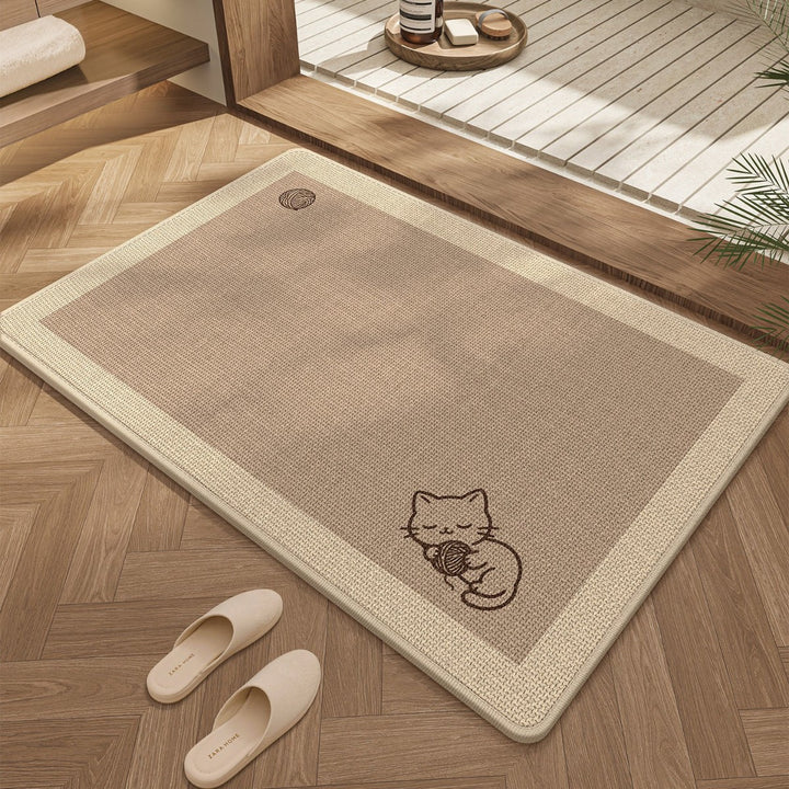 Cute Cat Design Bath Mat Bowlift