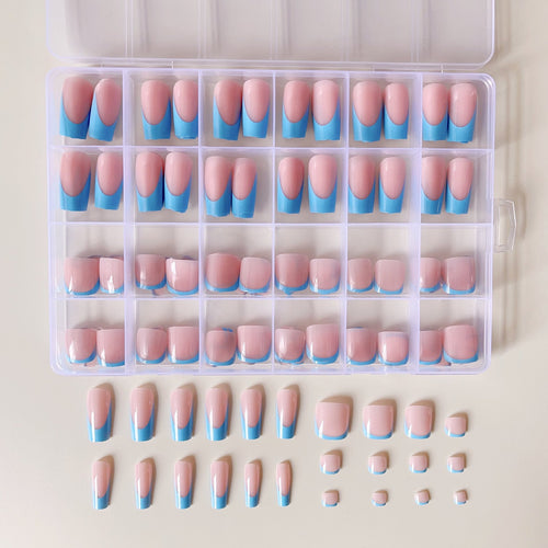 Artificial nail set with elegant gradient and high-gloss surface Bowlift