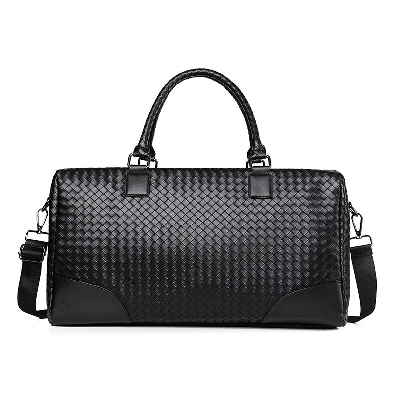 Premium Woven Leather Duffel Bag Bowlift