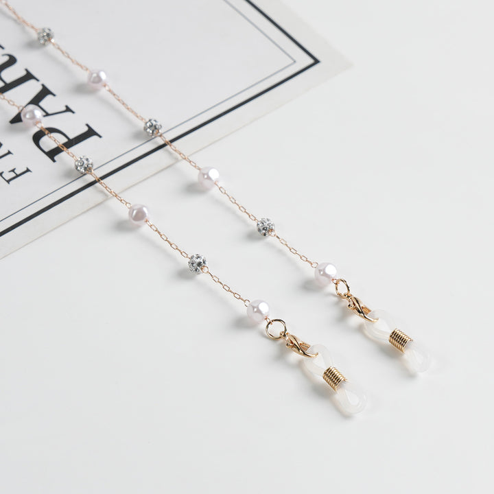 Pearl and Crystal Decor Eyewear Chain Bowlift