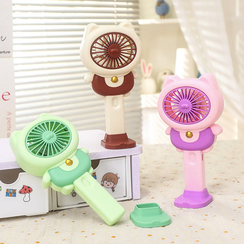 Ladies handheld fan in playful animal design Bowlift