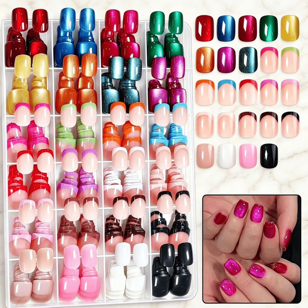 Multi-Style Press-On Nail Art Set Bowlift