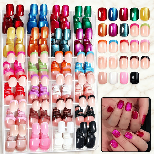 Multi-Style Press-On Nail Art Set Bowlift