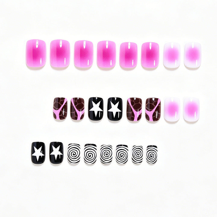 Artistic Press-On Nail Set with Unique Patterns Bowlift