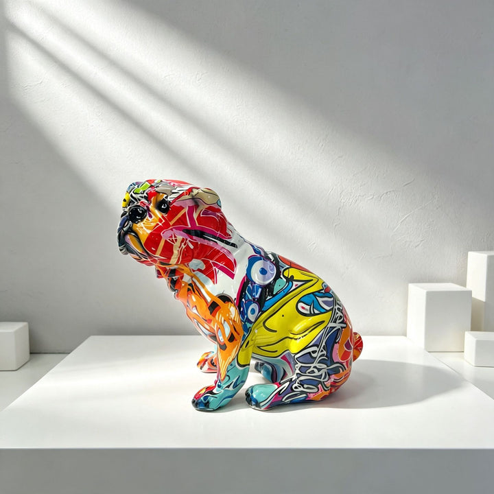 Colorful decorative figure of a dog in modern design Bowlift