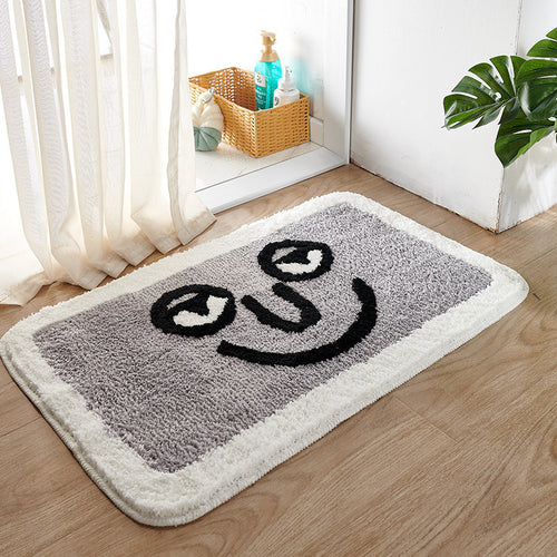 Plush Smiley Face Bath Mat