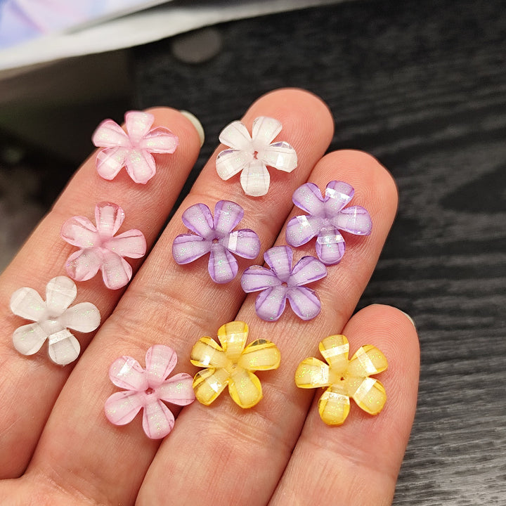 Delicate acrylic flower appliqués Bowlift