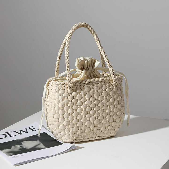 Handmade mini basket handbag with stylish woven pattern Bowlift