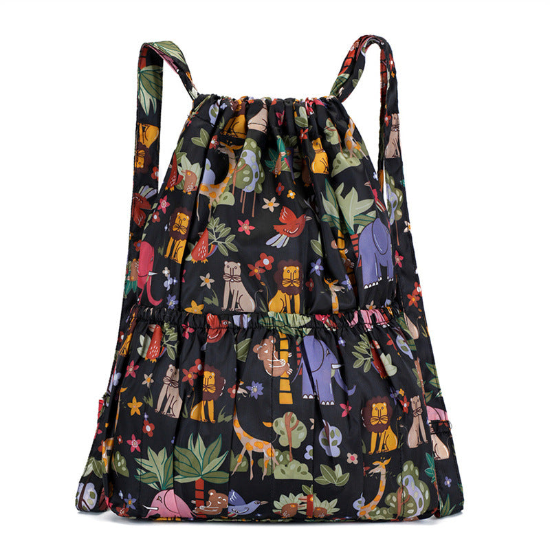 Floral Print Drawstring Backpack Bowlift