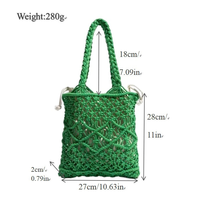 Hand-knotted macrame shopping bag Bowlift