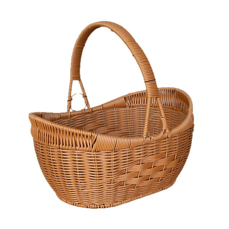 Handwoven Decorative Picnic Basket Bowlift