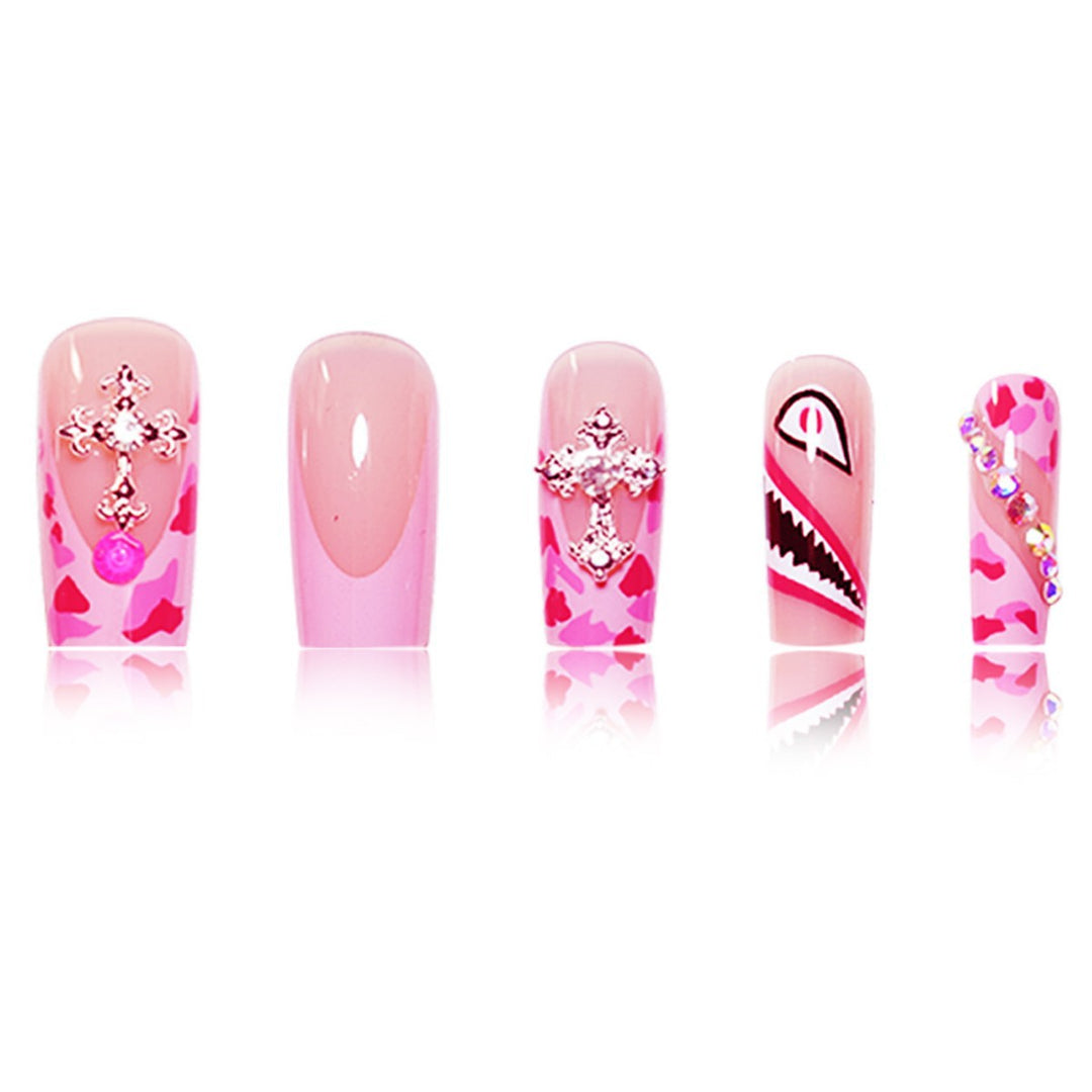 Artistic Decorative Press-On Nails with 3D Embellishments Bowlift