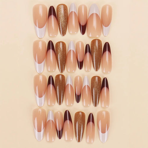 Almond-Shaped Press-On Nails with Elegant Gradient Design Bowlift