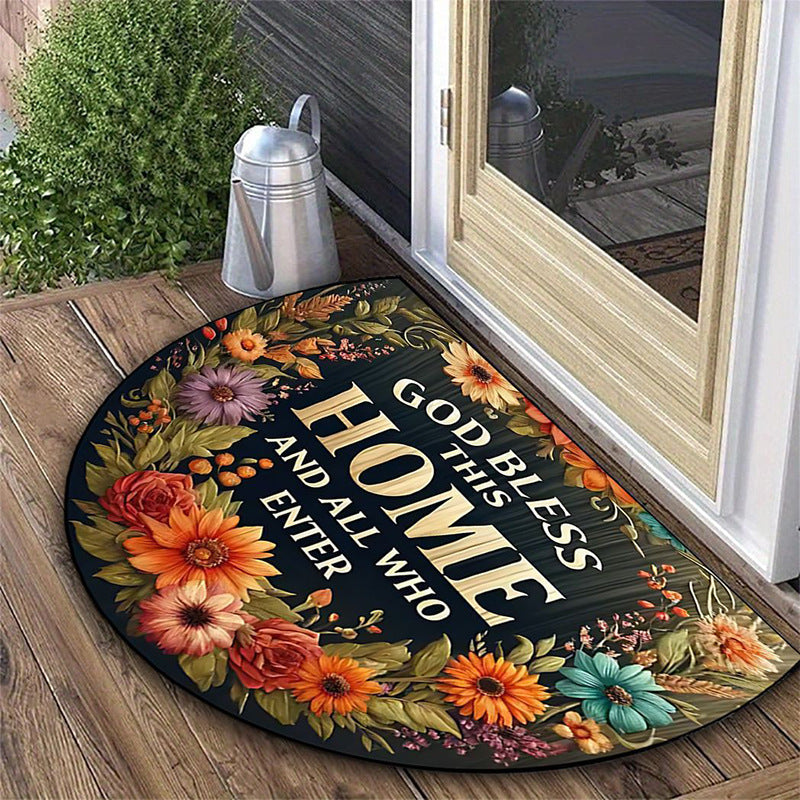 Sunflower-Themed Decorative Door Mat Bowlift