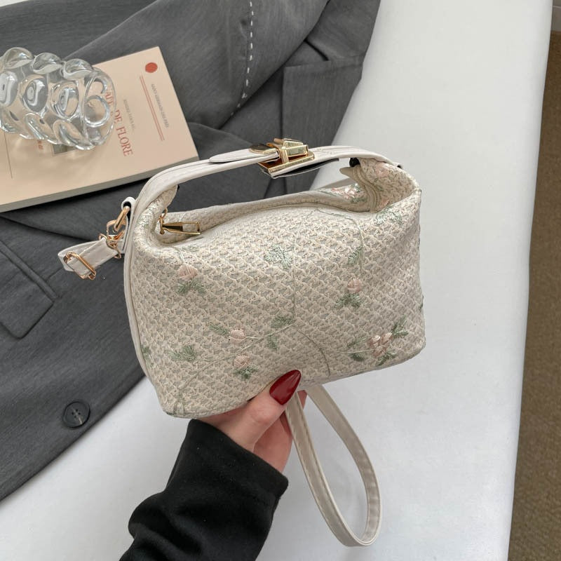 Embroidered Floral Mini Handbag Bowlift
