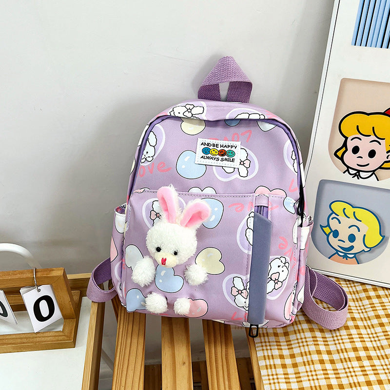 Cute Plush Bunny-Themed Mini Backpack Bowlift