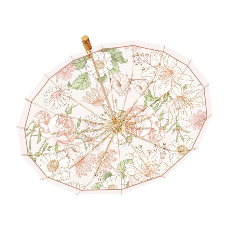 Ladies elegant folding umbrella with floral patterns Bowlift