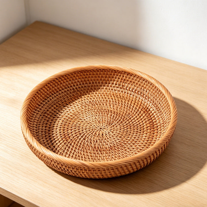 Round Decorative Woven Serving Tray Bowlift