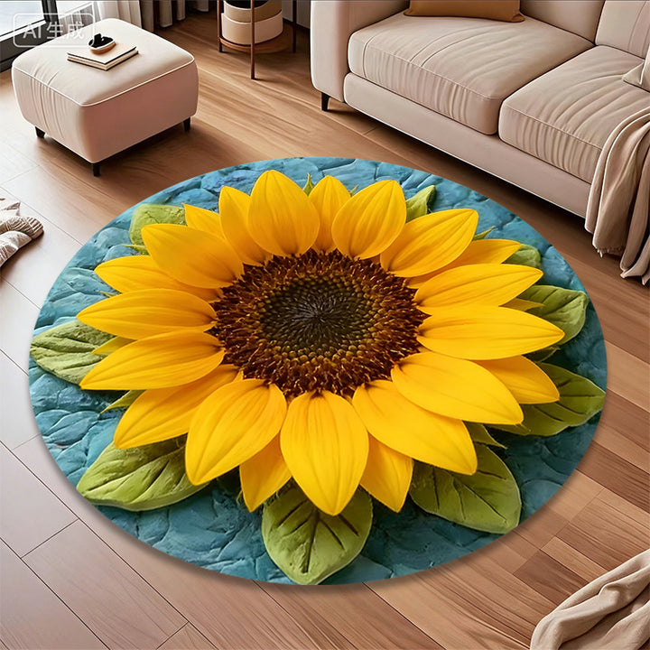 3D Flower-Themed Area Rug