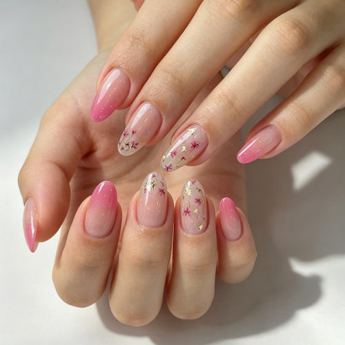 Artificial Nail Set with Elegant Floral Designs Bowlift