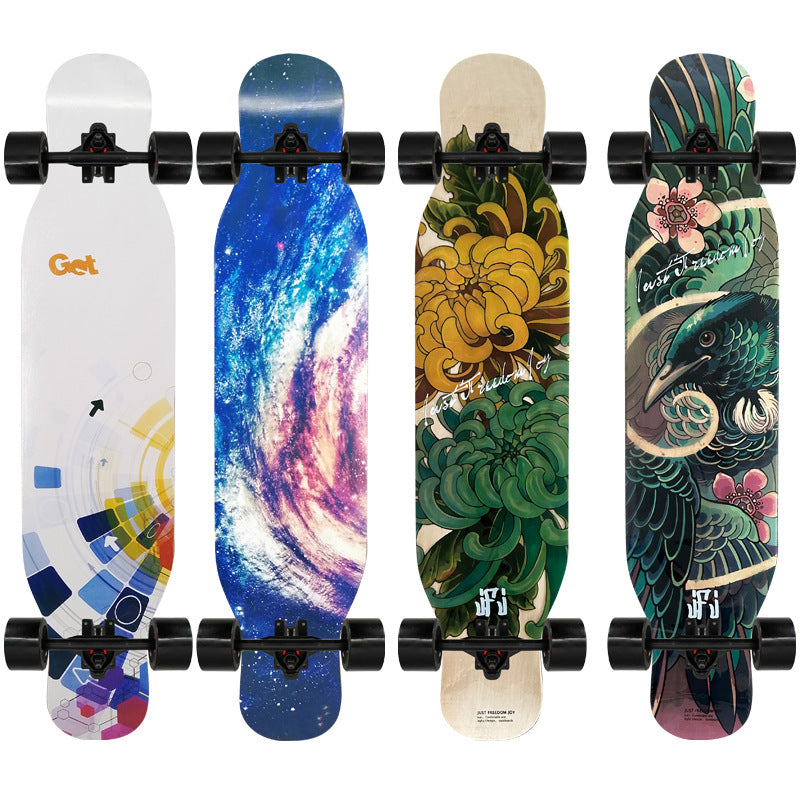 Artistic Lion-Emblazoned Longboard Bowlift