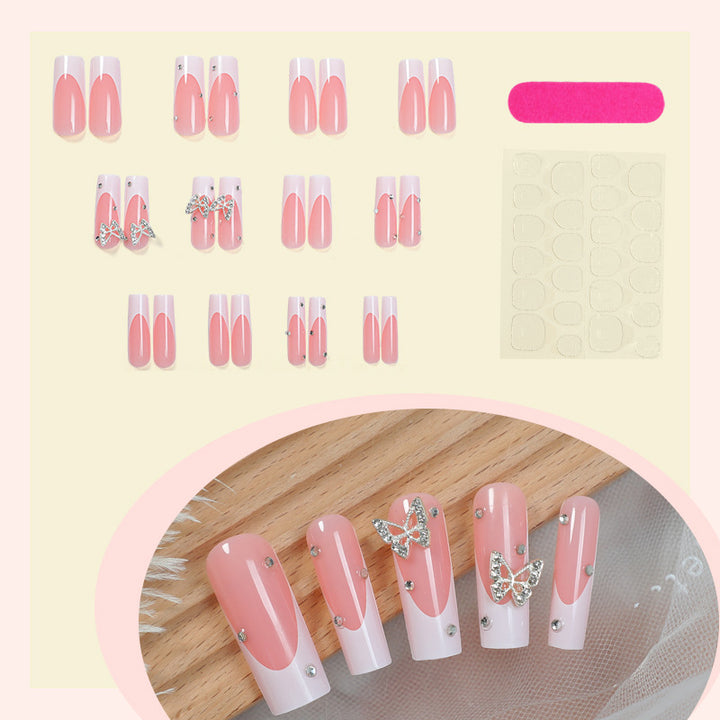 Decorative Press-On Nail Kit with Butterfly Accents Bowlift