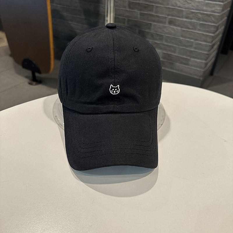 Women's Casual Cat Embroidered Baseball Cap Bowlift