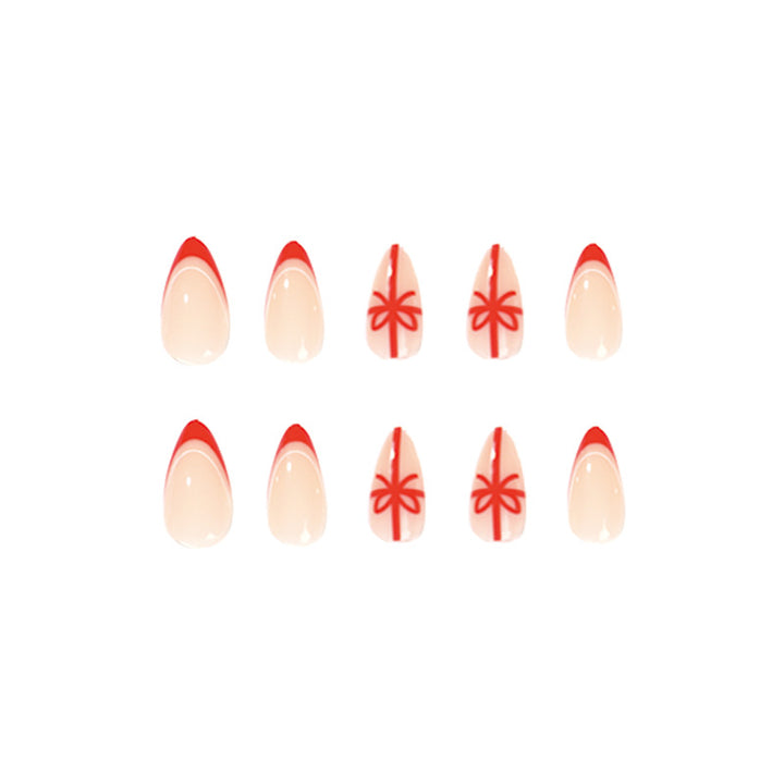 Elegant Nail Extensions with Christmas Design Bowlift