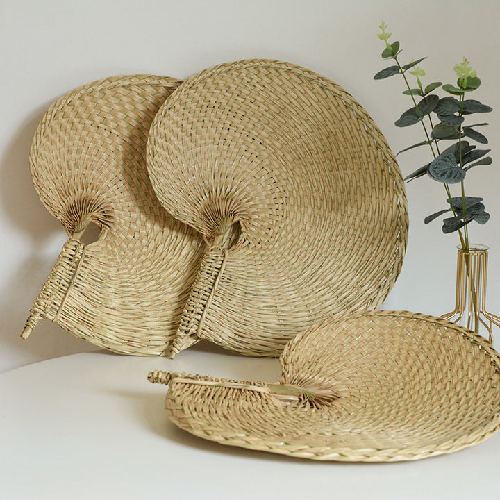 Ladies handcrafted fan made from natural plant fibers Bowlift