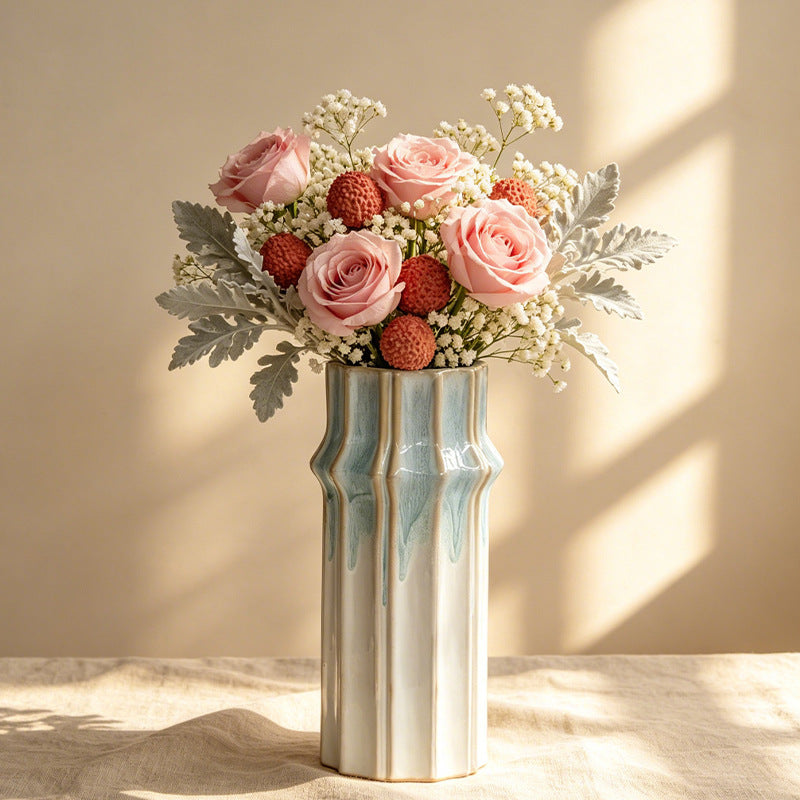 Tall Textured Ceramic Vase