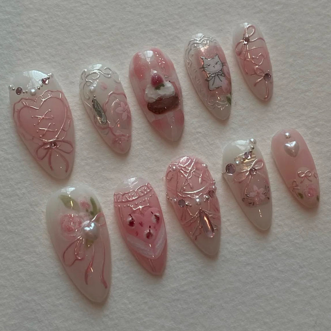 Decorative Press-On Nail Art Set Bowlift