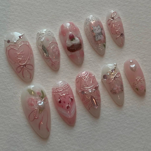 Decorative Press-On Nail Art Set Bowlift