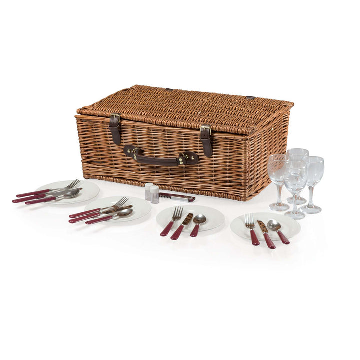 Ladies Picnic Basket with Integrated Utensils and Stylish Details Bowlift