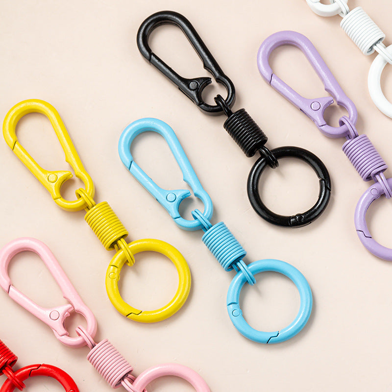 Durable silicone-coated carabiner keyring set with retractable coil Bowlift
