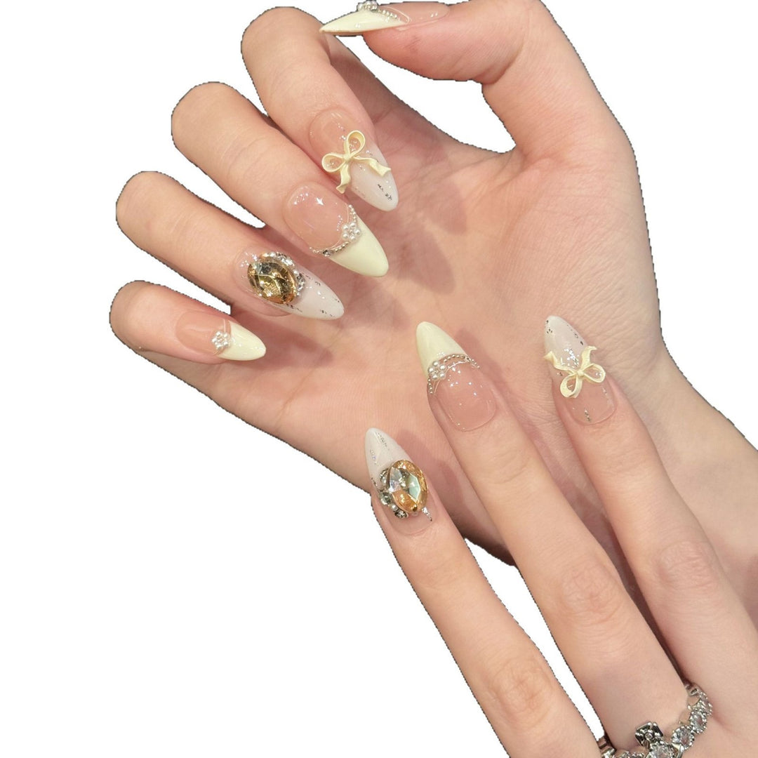Decorative Rhinestone Press-On Nail Set Bowlift